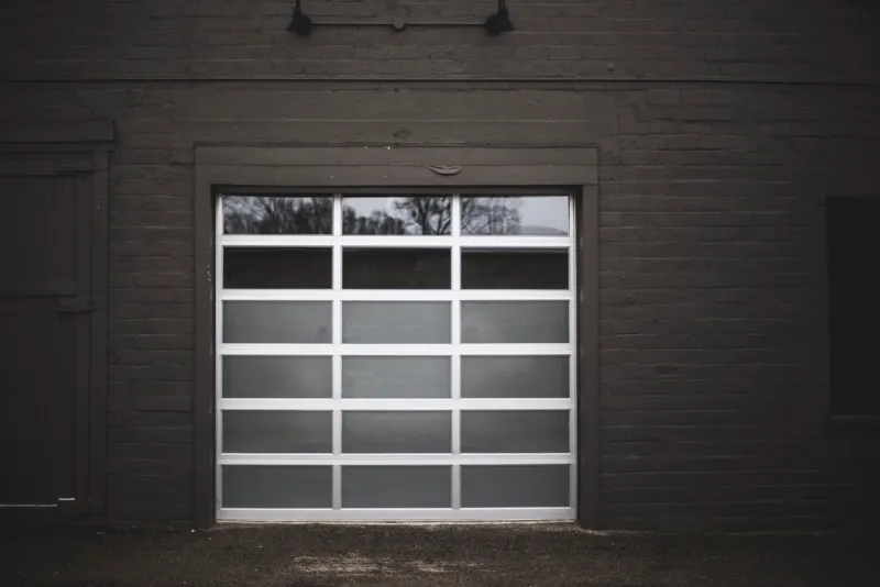 Newly installed residential garage door